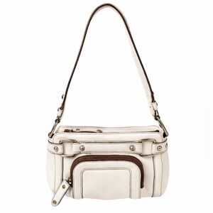 Y2K Banana Republic White Leather Shoulder Bag